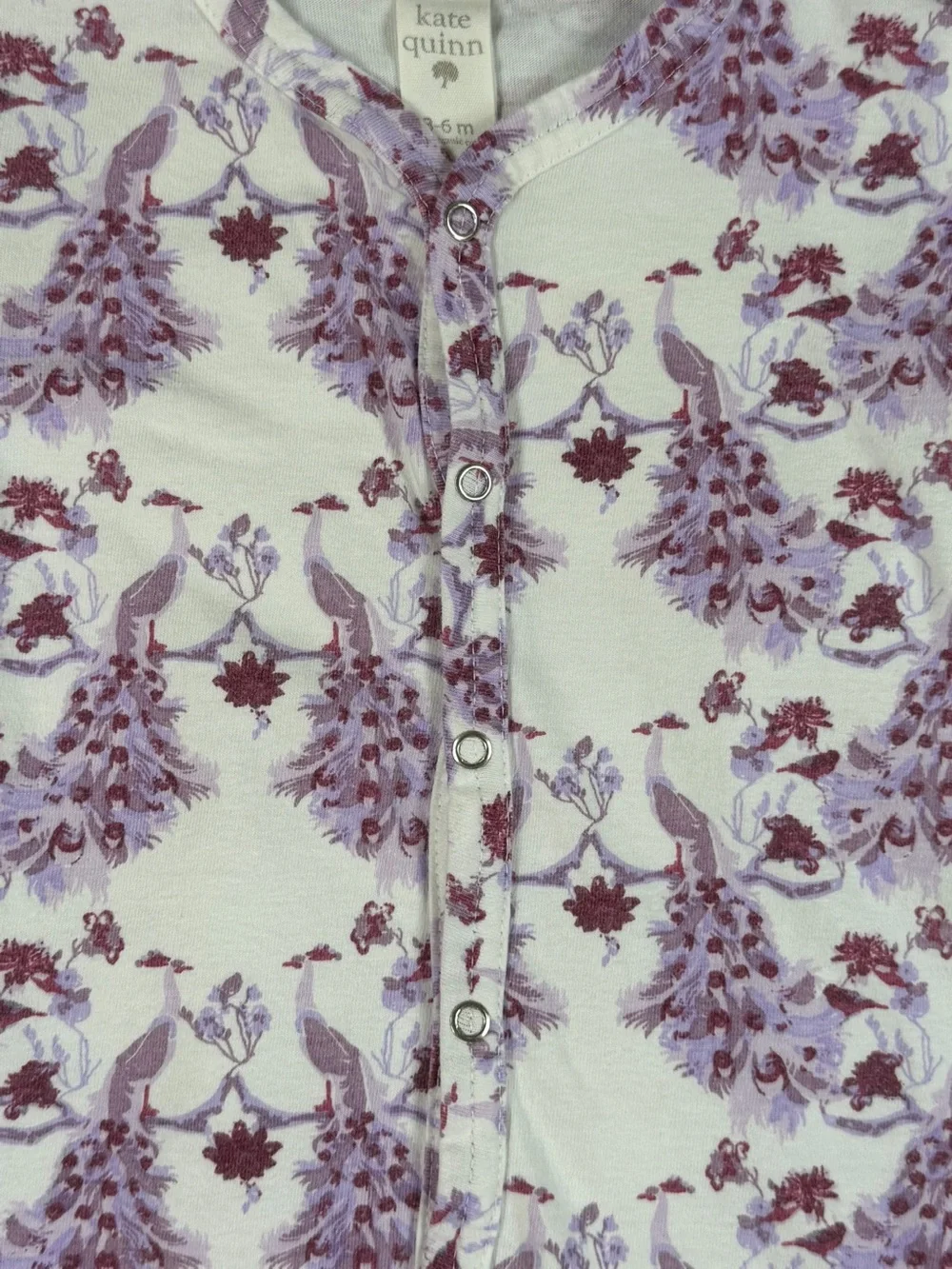 KATE QUINN Floral Print Cotton Footie - 3-6M